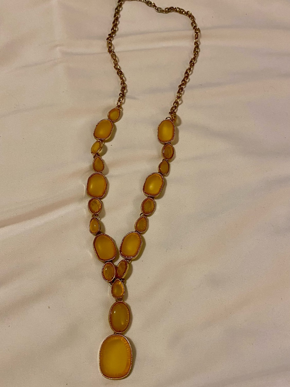 Gold-Tone Yellow Statement Y Necklace